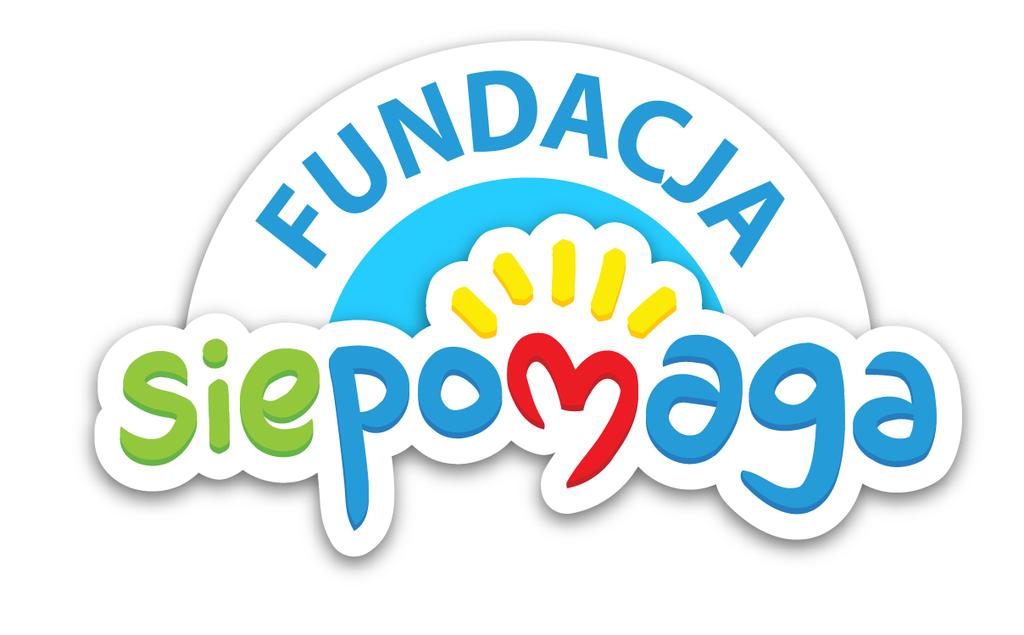 Logo fundacji Siepomaga. Kolorowy tekst Fundacja Siepomaga